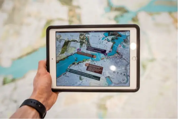 a bespoke map-based app on an ipad